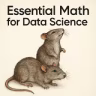 Essential Math for Data Science" book cover featuring two illustrated rats.